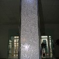  Водопады по стеклу в обрамлении несущей колонны. Торговый центр "Омега" г. Ижевск.