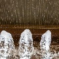 Группа фонтанов  с водопадом в торговом центре. Москва